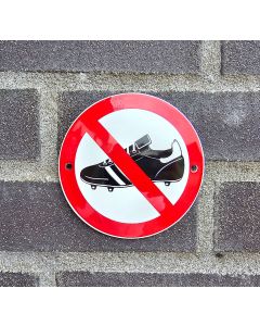 Voetbalschoenen verbodsbord