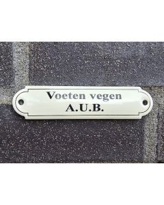 Naamplaatje Voeten vegen A.U.B.