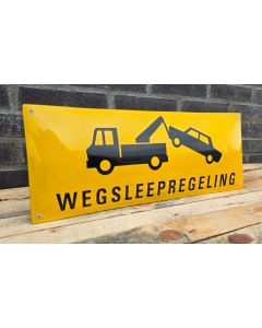 Veiligheids bord Wegsleepregeling