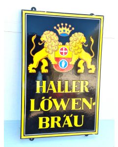 Haller Löwen Brau emaille bord