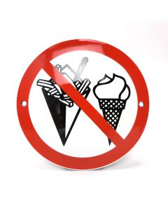 Patat & ijs verbodsbord