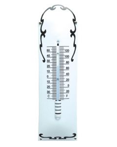 Thermometer wit met decoratie