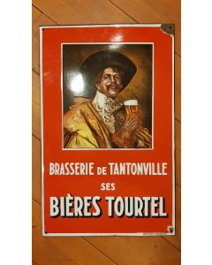 Frans emaille bord BIERES TOURTEL