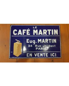Cafe le martin dubbelzijdig emaille bord