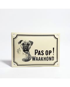 Emaille waakhond bord Boxer Klein
