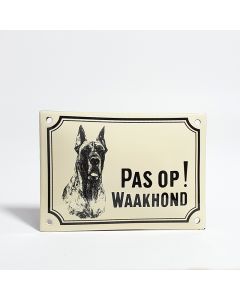 Emaille waakhond bordje Deense Dog