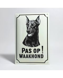 Emaille waakhond bord Doberman