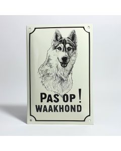 Emaille waakhond bord Husky