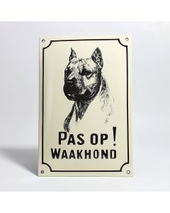 Emaille waakhond bord Stafford Terriër