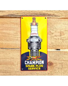 Reclamebord Champion spark plug service