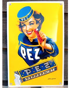 Emaille reclamebord PEZ Peppermint