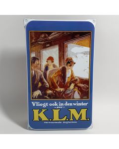 Emaille reclamebord KLM winter