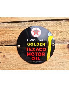 Golden Texaco motor oil reclamebord