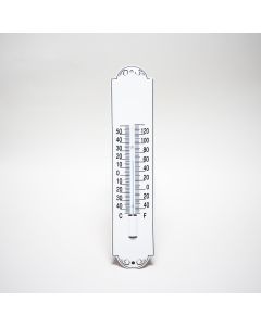 Thermometer Wit/Zwart met decoratie