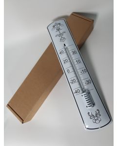 Thermometer emaille Decoratie wit/zwart