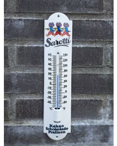 Thermometer Sarotti kakao schokolade pralinen 6,5x30cm Emaille