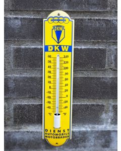 Thermometer Auto Union DKW Dienst 6,5x30cm Emaille