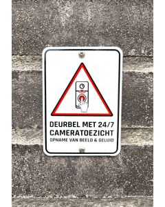 Videodeurbel bord metaal (Verplicht bij videodeurbel)