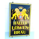 Haller Löwen Brau emaille bord