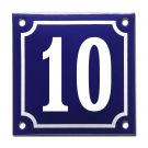 Huisnummer gebold blauw/wit - 10