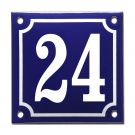 Huisnummer gebold blauw/wit - 24