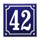 Huisnummer gebold blauw/wit - 42