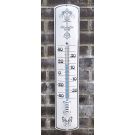 Thermometer emaille Decoratie wit/zwart