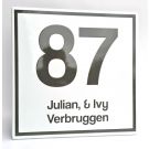 Huisnummer met naam Bloomingdale modern