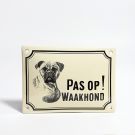 Emaille waakhond bord Boxer Klein