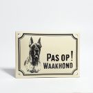 Emaille waakhond bord Deense Dog Klein
