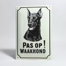Emaille waakhond bord Doberman