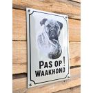 Emaille waakhond bord Boxer