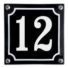 Huisnummer gebold Zwart/Wit - 12