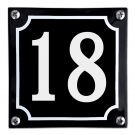 Huisnummer gebold Zwart/Wit - 18