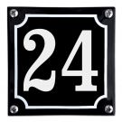 Huisnummer gebold Zwart/Wit - 24