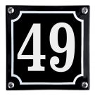Huisnummer gebold Zwart/Wit - 49