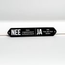 NEE/JA Brievenbus bordje in zwart wit 16,5x3 cm