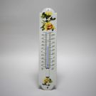 Emaille thermometer bloemen motief
