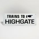 Trains to highgate emaille bord