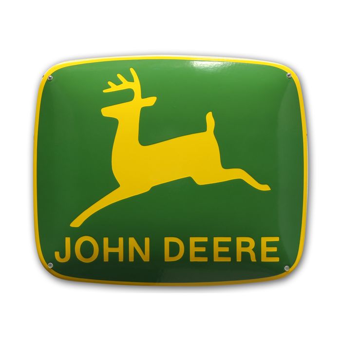 Emaille bord van Deere | 40cm x 47cm | Emaillegigant.nl