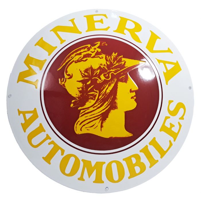 Minerva automobiles emaille bord geel