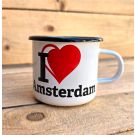 Emaille mok I love Amsterdam