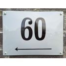 Huisnummerbord met pijl 22x16cm