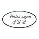 Naambord Voeten vegen A.U.B.