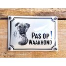 Emaille waakhond bord Boxer Klein