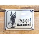 Emaille waakhond bord Deense Dog Klein