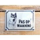 Emaille waakhond bord Husky Klein