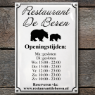 Bedrijfsbord met openingstijden