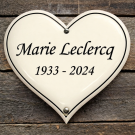 Hartvormig emaille tekstbord