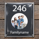 Emaille naambord met foto